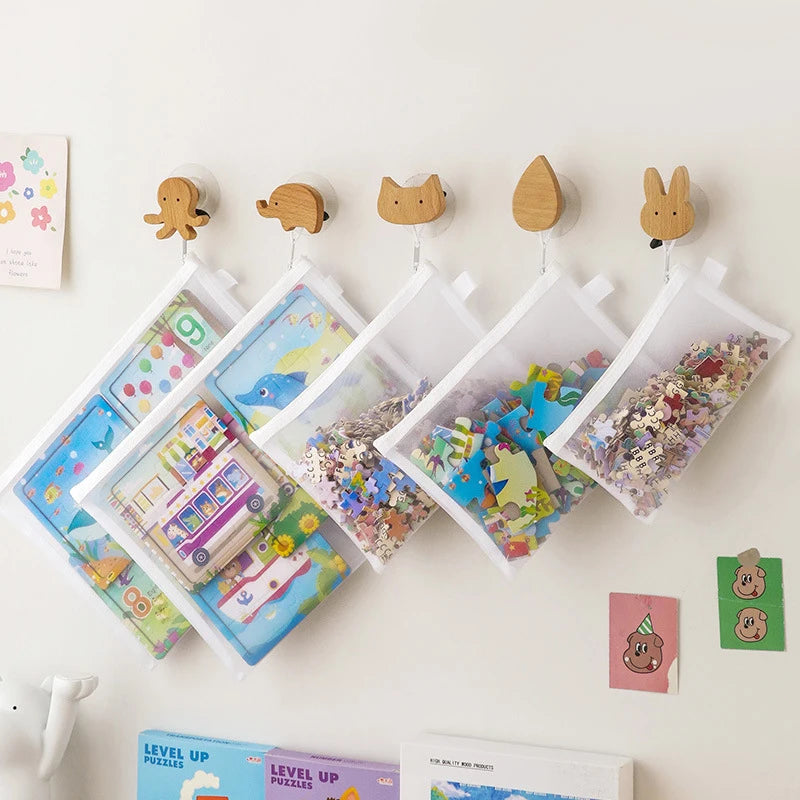 Mesh Zipper Pouch Clear Document Bag Toy storage bag small toy