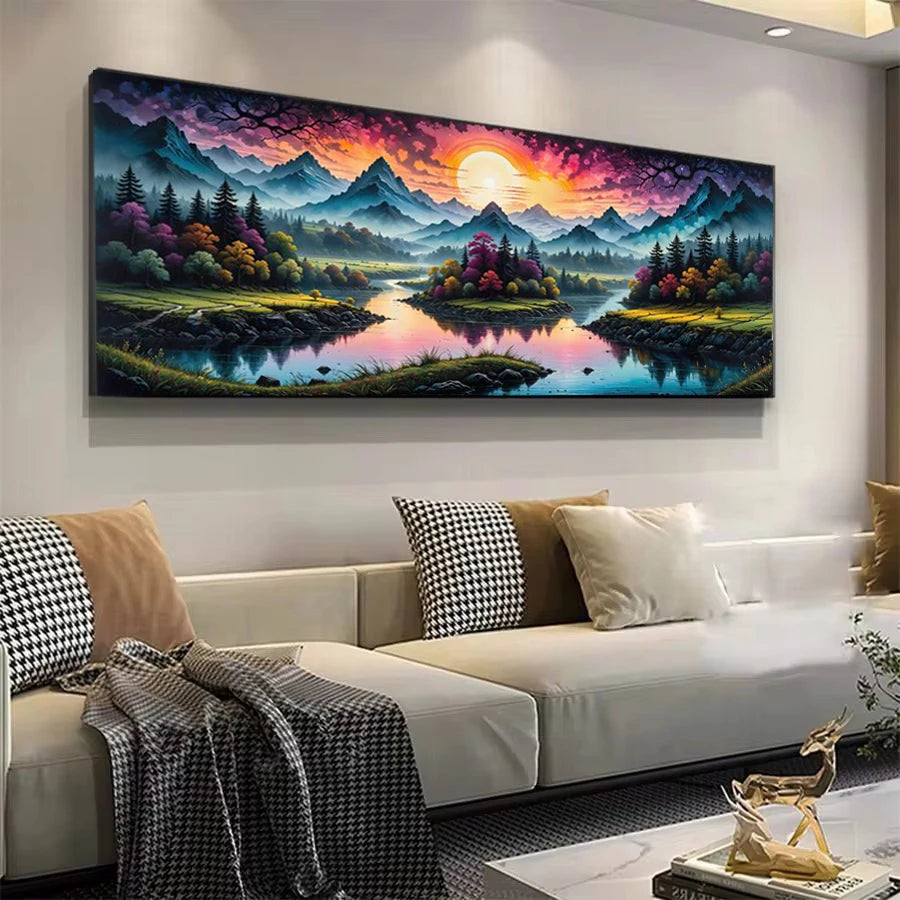 Large Size Diamond Painting Mountains and Rivers