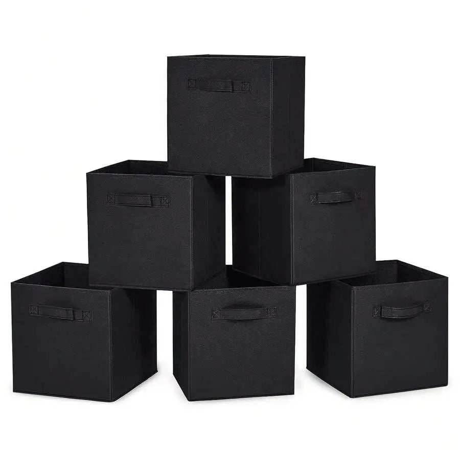 3/6-Pack Collapsible Fabric Cube Storage Box for arts and craft supplies