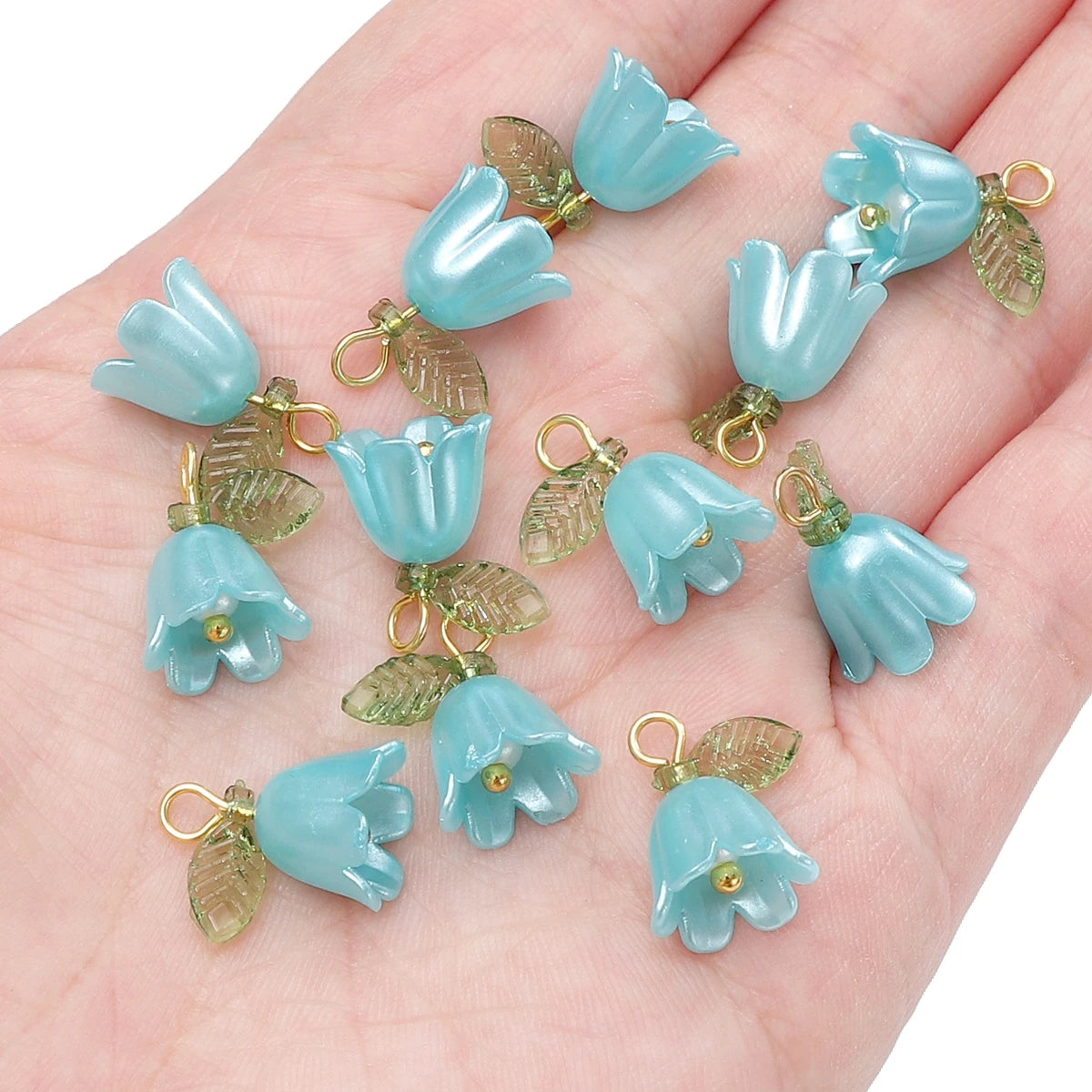 11x14mm 2-10Pcs lily of the valley flower bud beads plated with colored loose beads