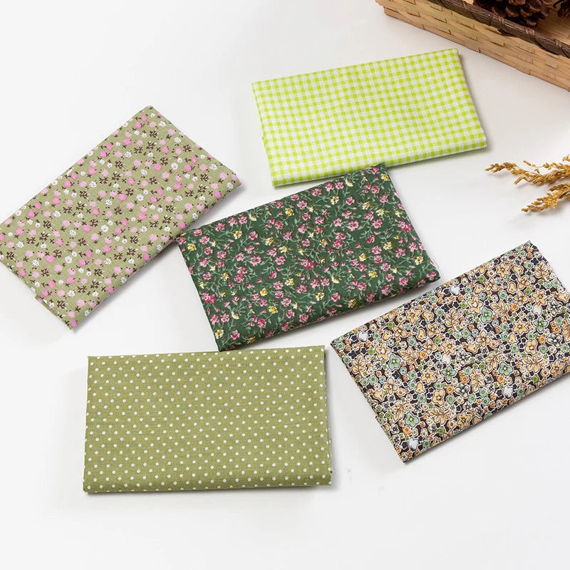 5Pcs/Set 25cmX25cm  Quilting Cloth Patchwork Needlework Handmade DIY Material