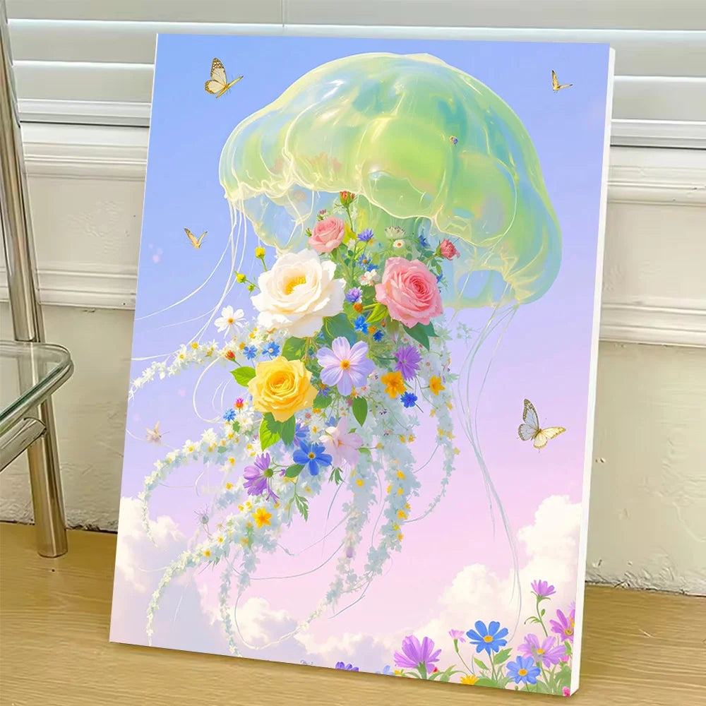 Flower Jellyfish Diy Art Paint By Numbers For Adult