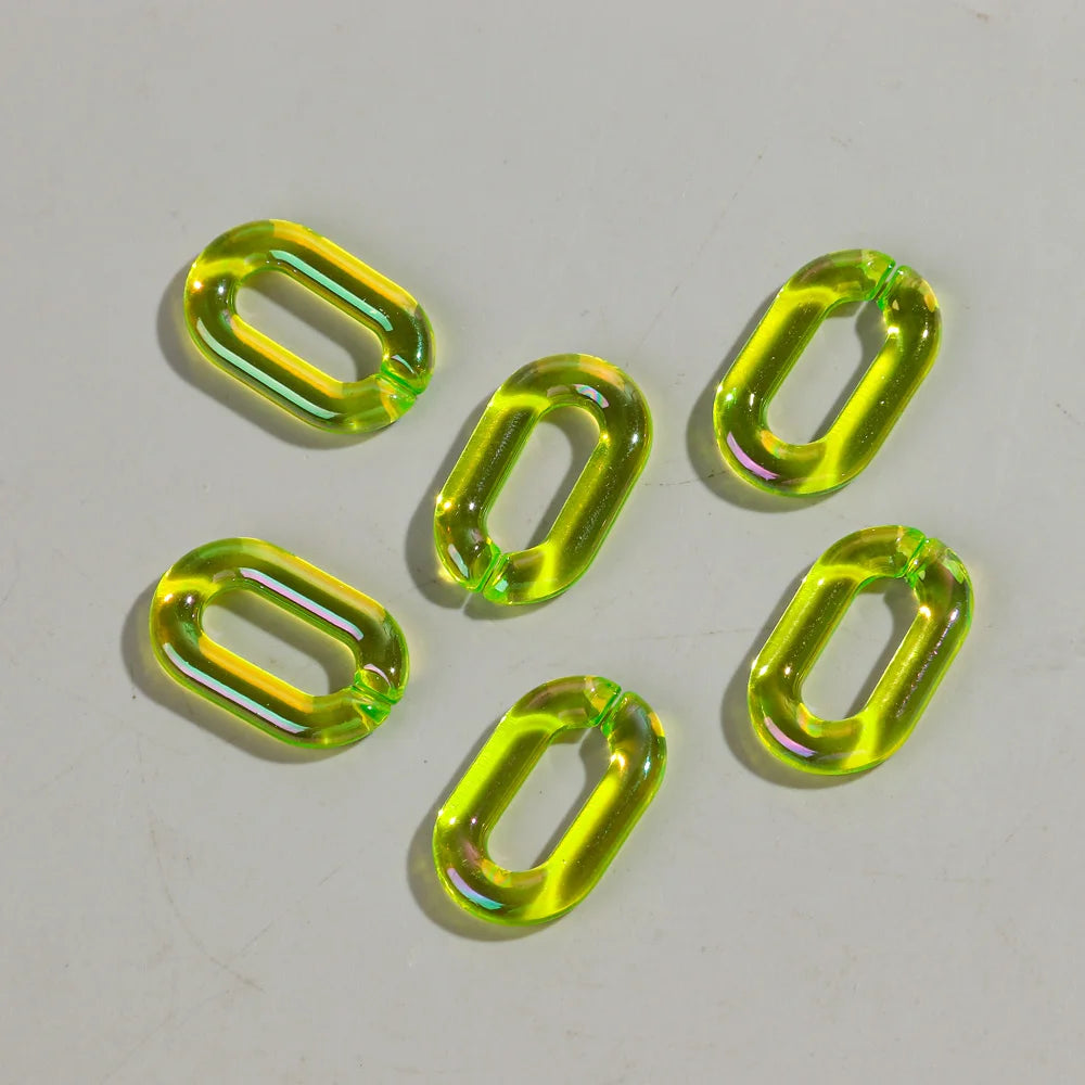 Colorful 20pc Transparent Oval LinkOval Link Chain Beads