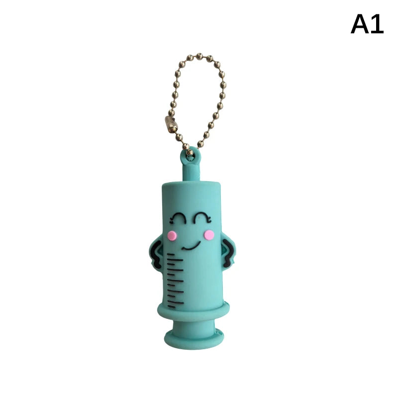 1PCS PVC Ampoule Bottle Opener Keychain Syringe-Shaped Cutter Nurse Doctor Aid Medication Vial Breaker Tool