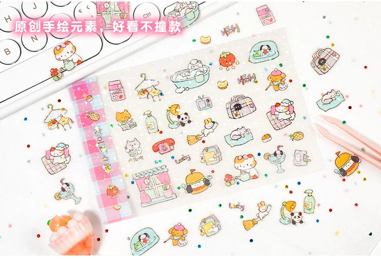 72Pcs/bag Good Mood Maker Cut Film Sticker Book
