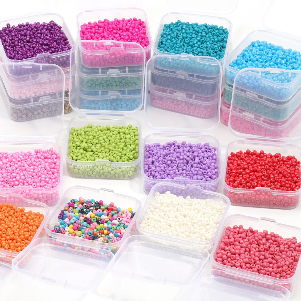 1000pcs/box 3mm Czech Glass Seed Beads Colorful Round Loose Bead for DIY Earrings Bracelet Jewelry Making Accessories
