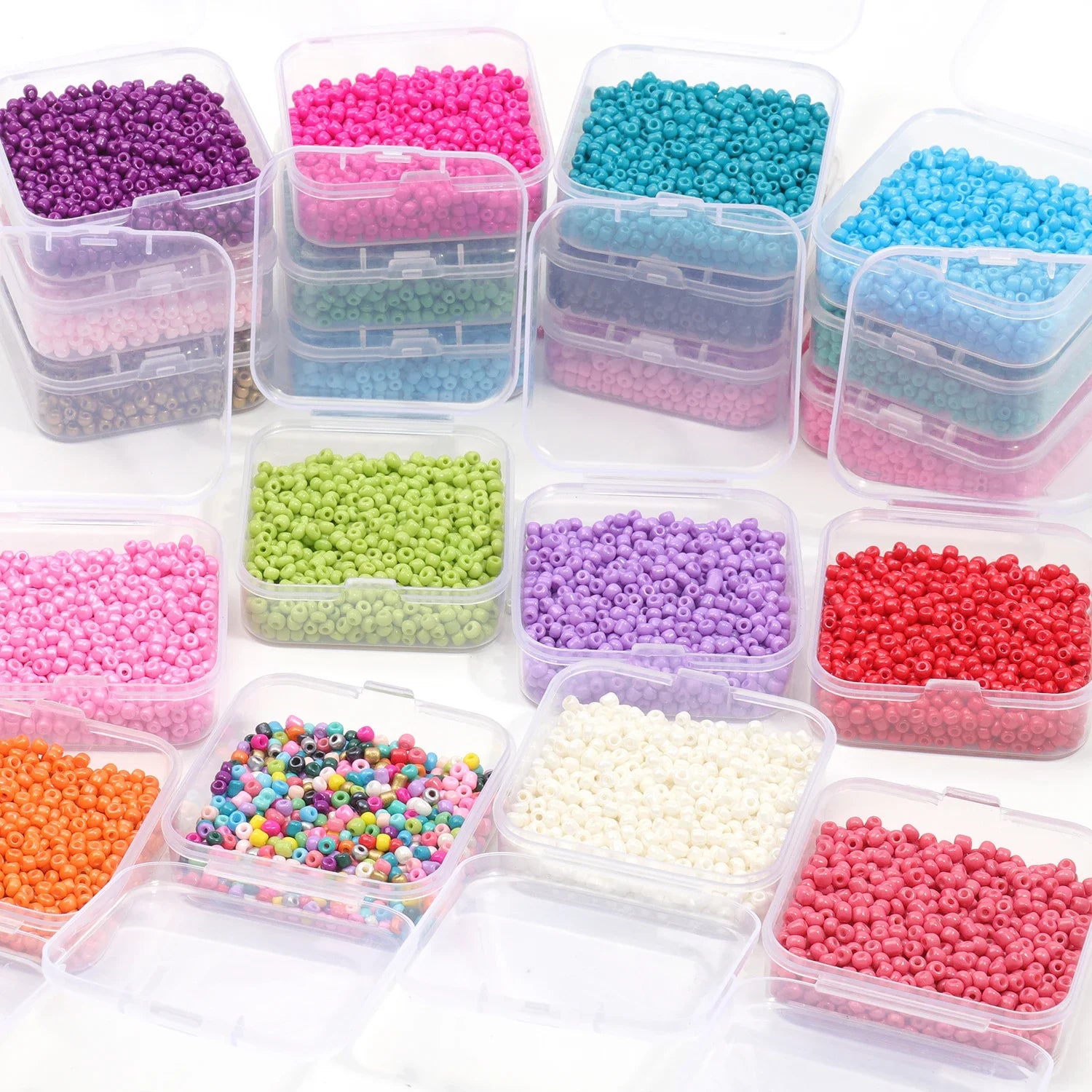 1000pcs/box 3mm Czech Glass Seed Beads Colorful Round Loose Bead for DIY Earrings Bracelet Jewelry Making Accessories