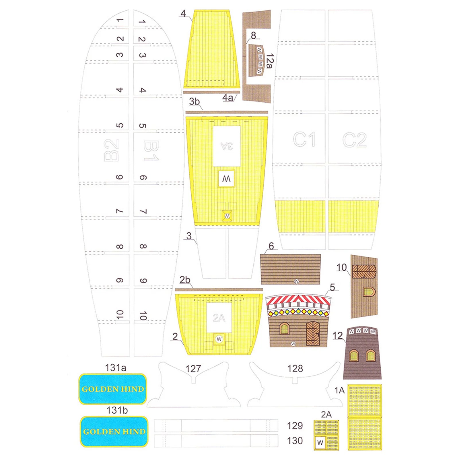 Paper boat model DIY battleship paper model sailboat model Unassembled Kit