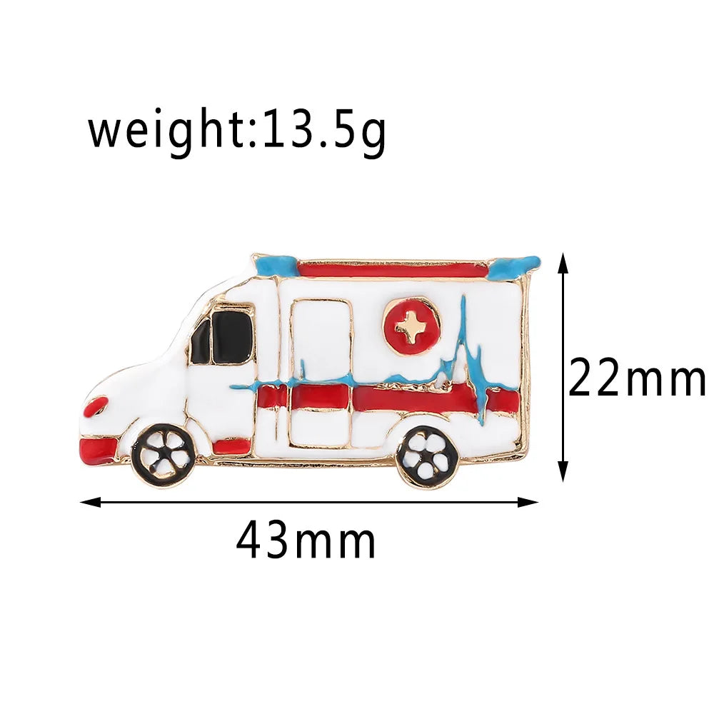 New Medical Medicine Brooch Pin Stethoscope Electrocardiogram Microscope Heart Shaped Pin Nurse Doctor Backpack Lapel Jewelry