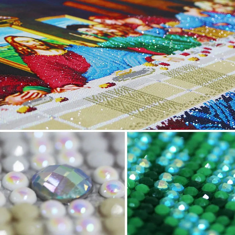 special shaped AB diamond last supper cross stitch embroidery kits 5d 3d wall sticker Jesus religious icon decoration