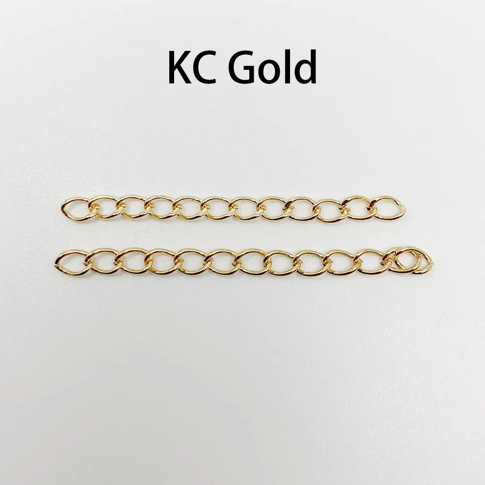 50-100pcs/lot 50mm 70mm  Necklace Extension Chain Bulk Bracelet Extended Chains Tail Extender