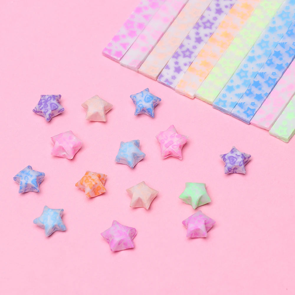 210pcs/lot Happy Glow in Dark Lucky Star Origami FluorescencePaper