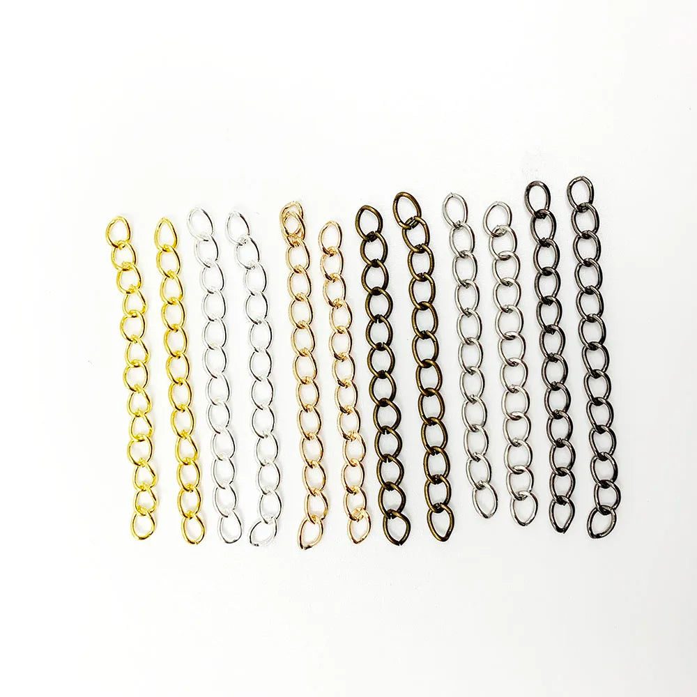 50-100pcs/lot 50mm 70mm  Necklace Extension Chain Bulk Bracelet Extended Chains Tail Extender
