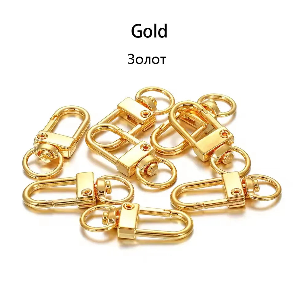 10pcs/lot 12x33mm Rotating Dog Buckle Colorful Lobster Clasps Hooks