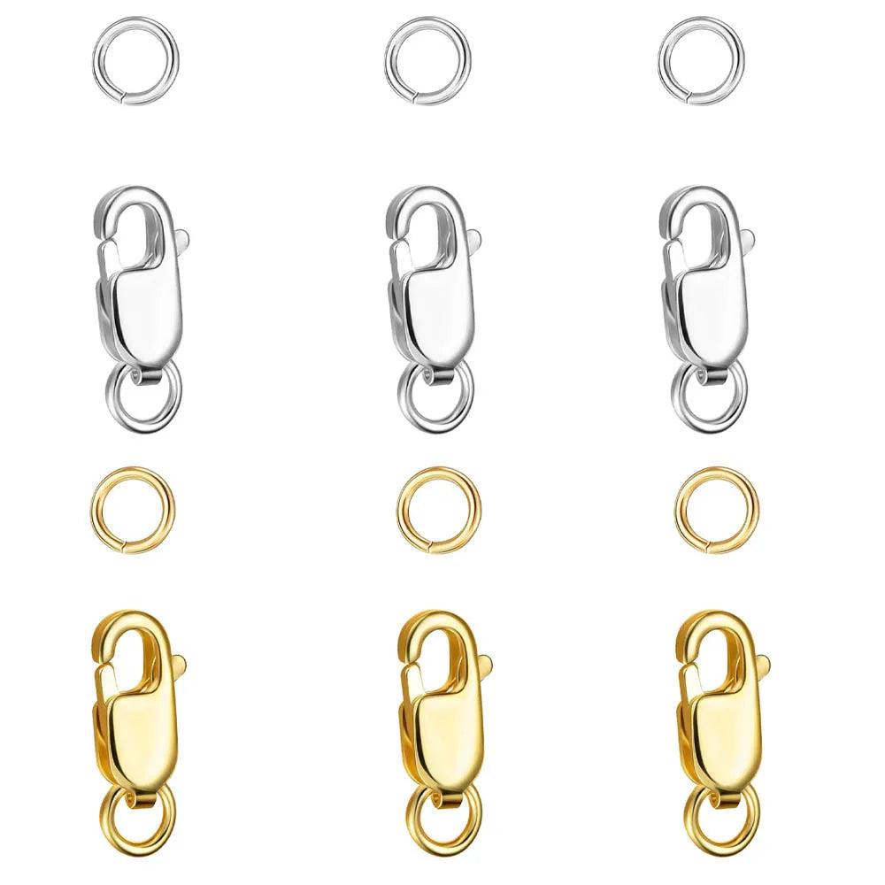 Stainless Steel Lobster Clasp with Closed Jump Rings