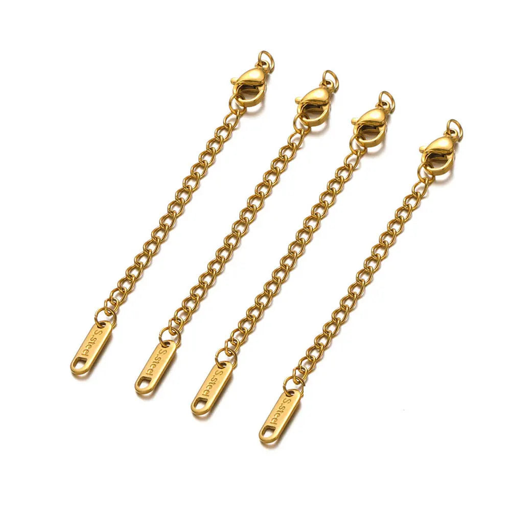 10pcs Stainless Steel Extension Chains with Lobster Clasps Connector Link