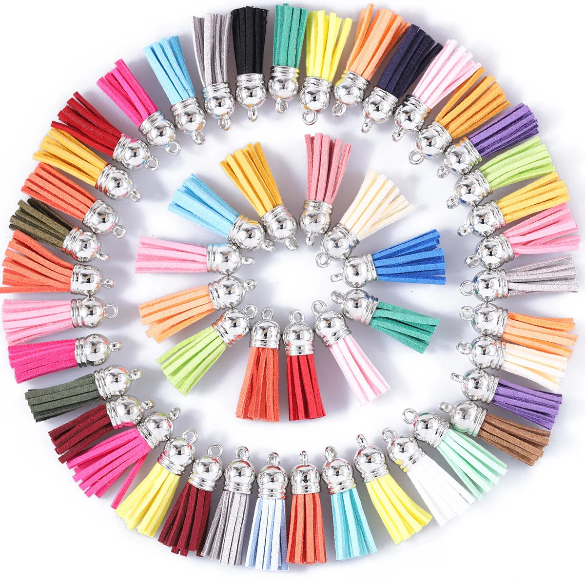 10pcs 36mm Leather Tassel Charms Straps, Suede Tassels DIY Jewelry Accessories