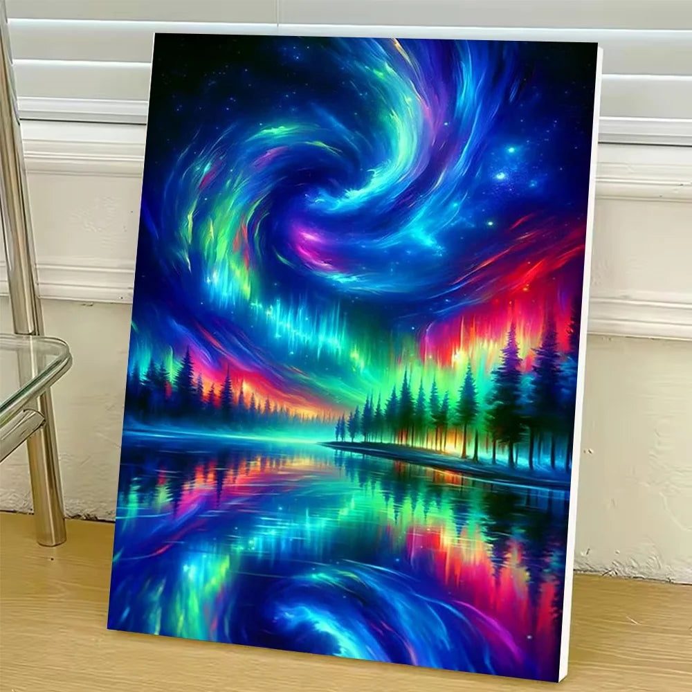 Scenery Aurora Diy Art Paint By Numbers  Landscape
