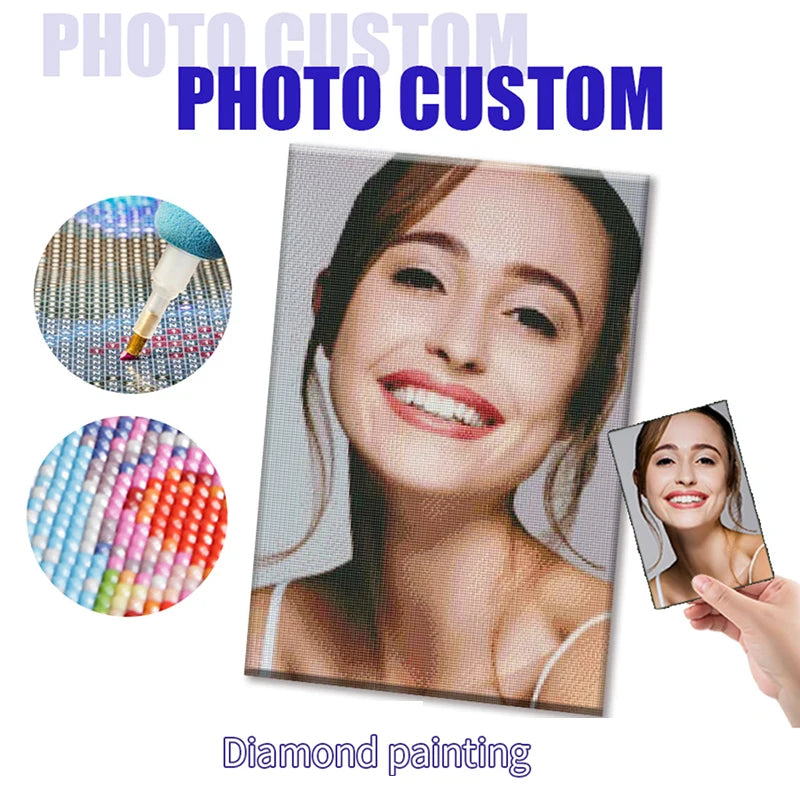 Diamond Painting Photo Custom Full Square Diamond Embroidery Home Decor Mosaic Cross Stitch Kit Personal Private Picture