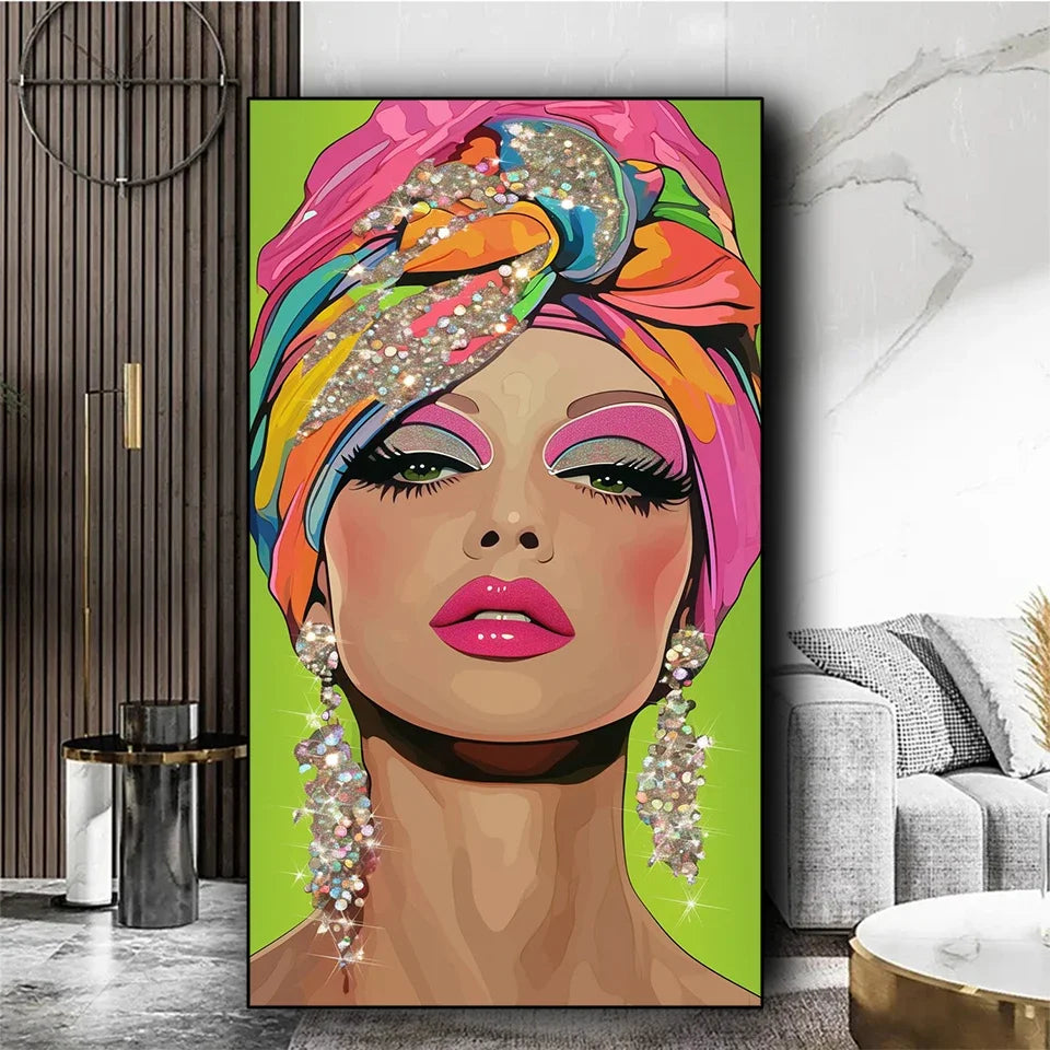 Beautiful African Woman Wearing Colored Headscarf DIY Diamond Painting New 2026.