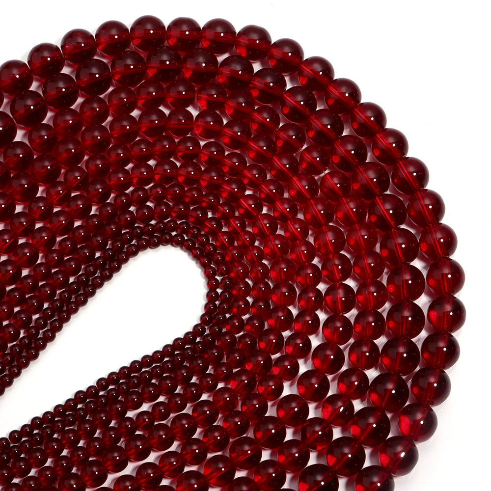 1Strand 4/6/8/10mm Red Garnet Color  Red Garnet  Loose Spacer Bead for Jewelry Making DIY Charms Bracelet Necklace Accessories