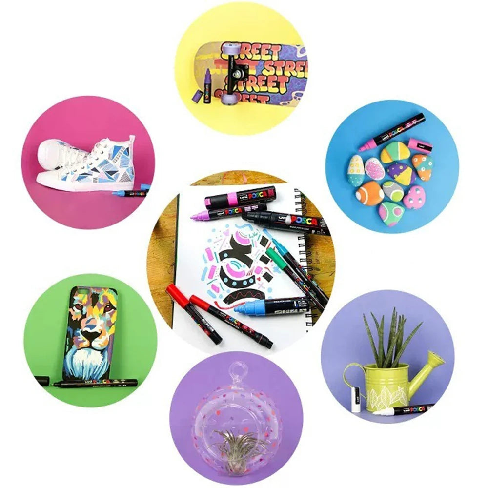 24 Color UNI Marker Pen Set Water-based Color