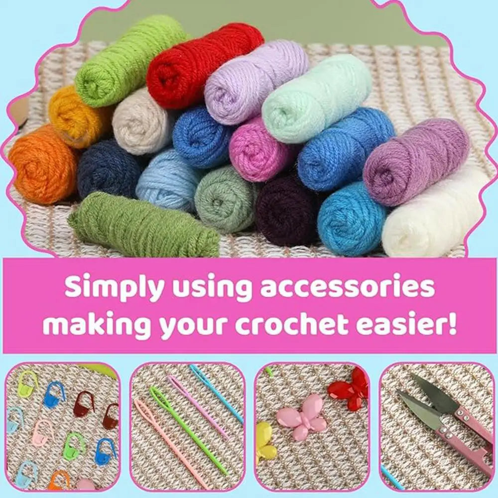 Crochet Set Crochet Kit For Beginners Coaster, With Crochet Yarns