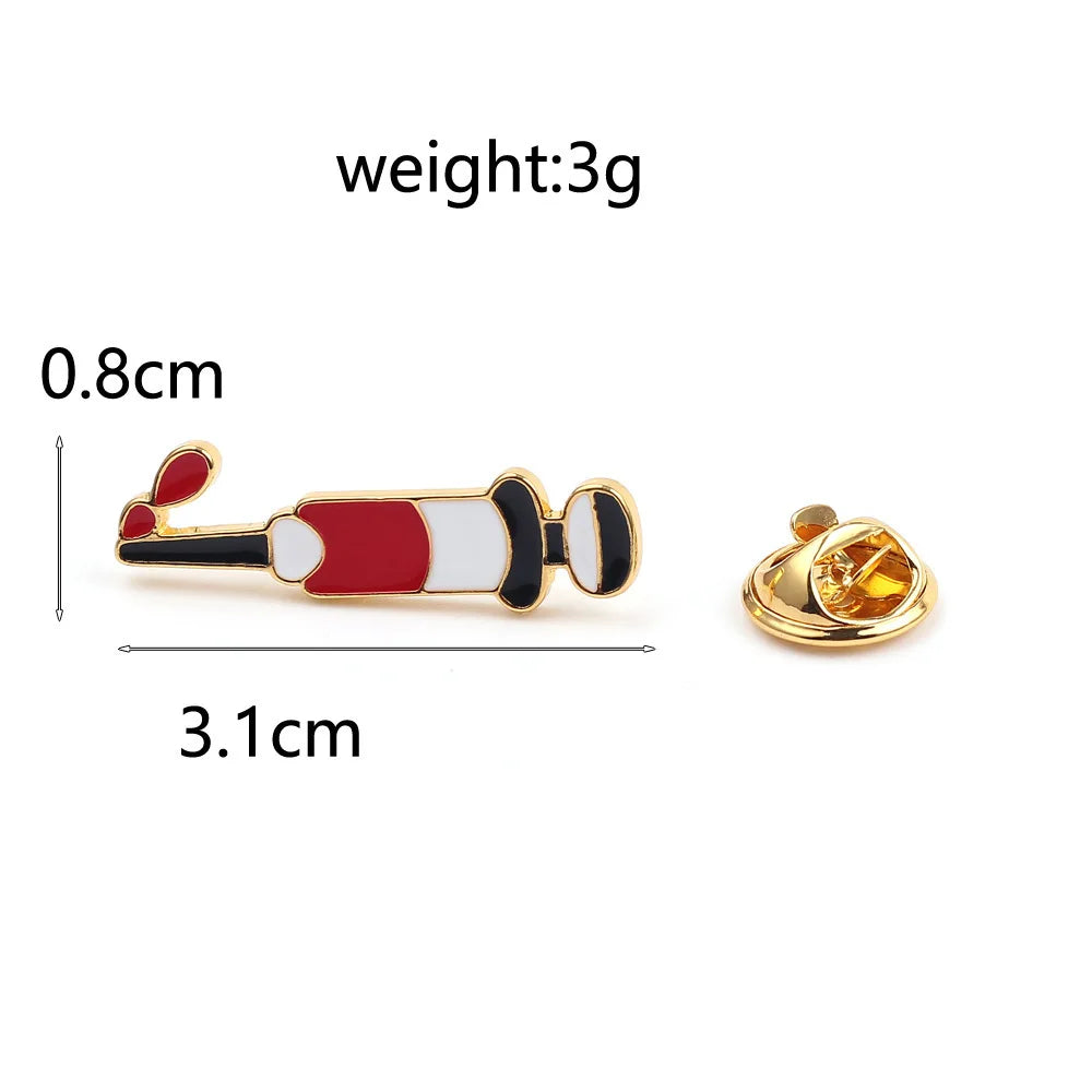 New Medical Medicine Brooch Pin Stethoscope Electrocardiogram Microscope Heart Shaped Pin Nurse Doctor Backpack Lapel Jewelry