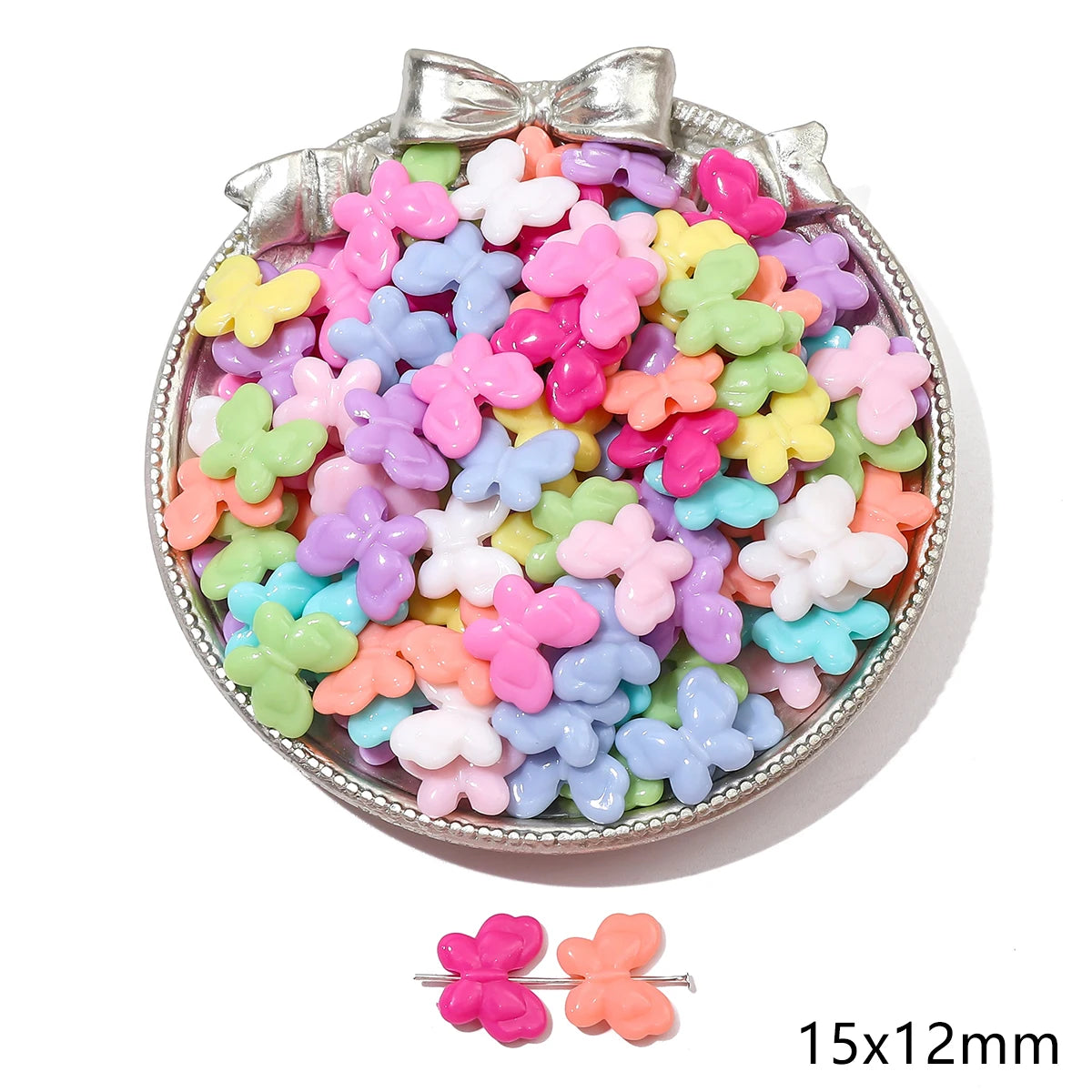 About 20-200Pcs acrylic solid colored beads, butterflies, pentagonal stars, love beads