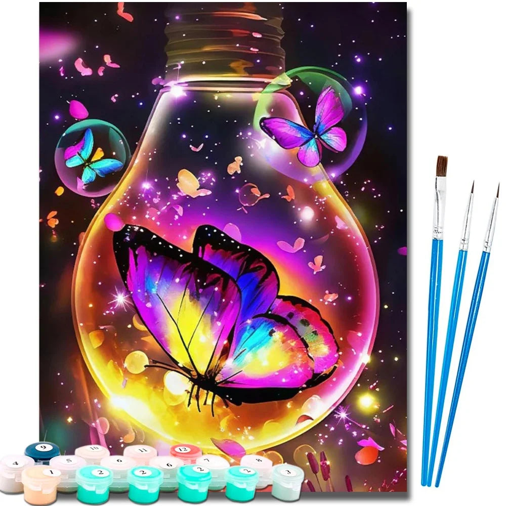 Paint By Numbers For Adult Fantasy Butterfly Landscape