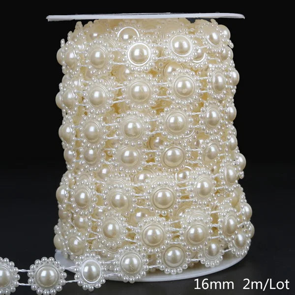 ABS Imitation Ivory Pearl Bead Chain Line Cord Thread Trim for DIY Wedding Party Decoration & Jewelry Findings Craft Accessories