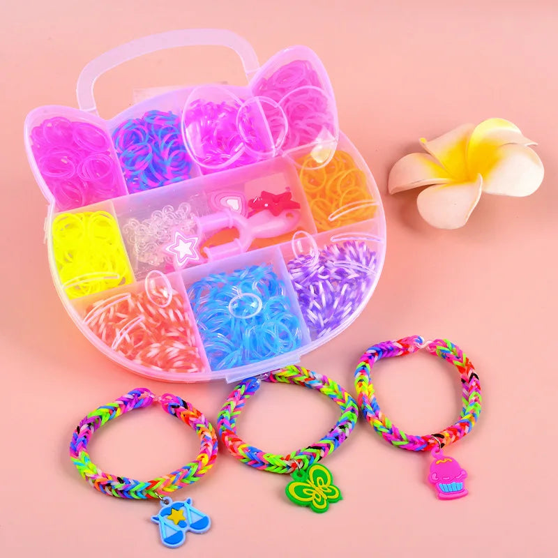 DIY Luminous Rubber Bands Set  DIY Hand Woven Bracelet Loom