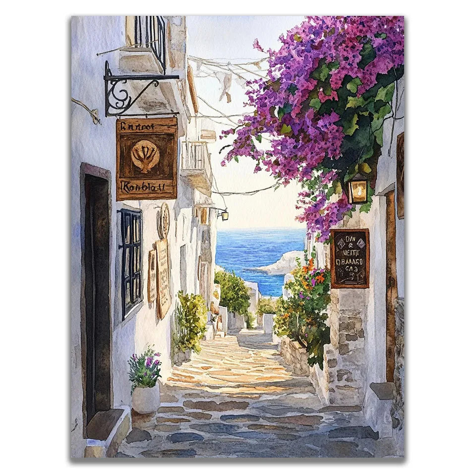 DIY diamond painting diamond mosaic art small town Scenery embroidery 5D full square round diamond cross stitch kit home decor
