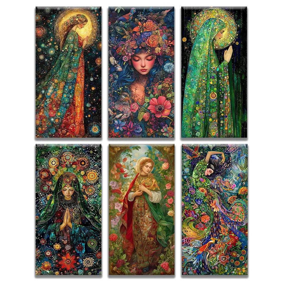 Diamond Painting Art DIY Mosaic Women Flower and Bird Embroidery Cross Stitch 5D Round Square Rhinestone Home Wall Decoration