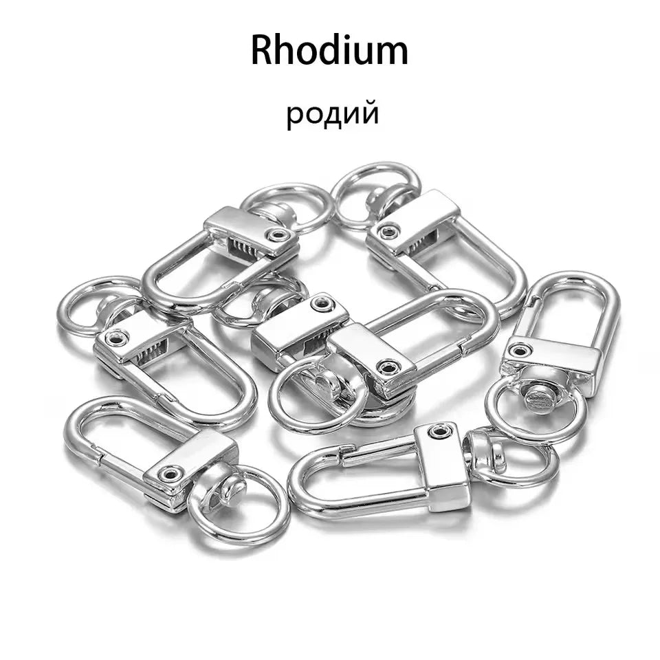 10pcs/lot 12x33mm Rotating Dog Buckle Colorful Lobster Clasps Hooks