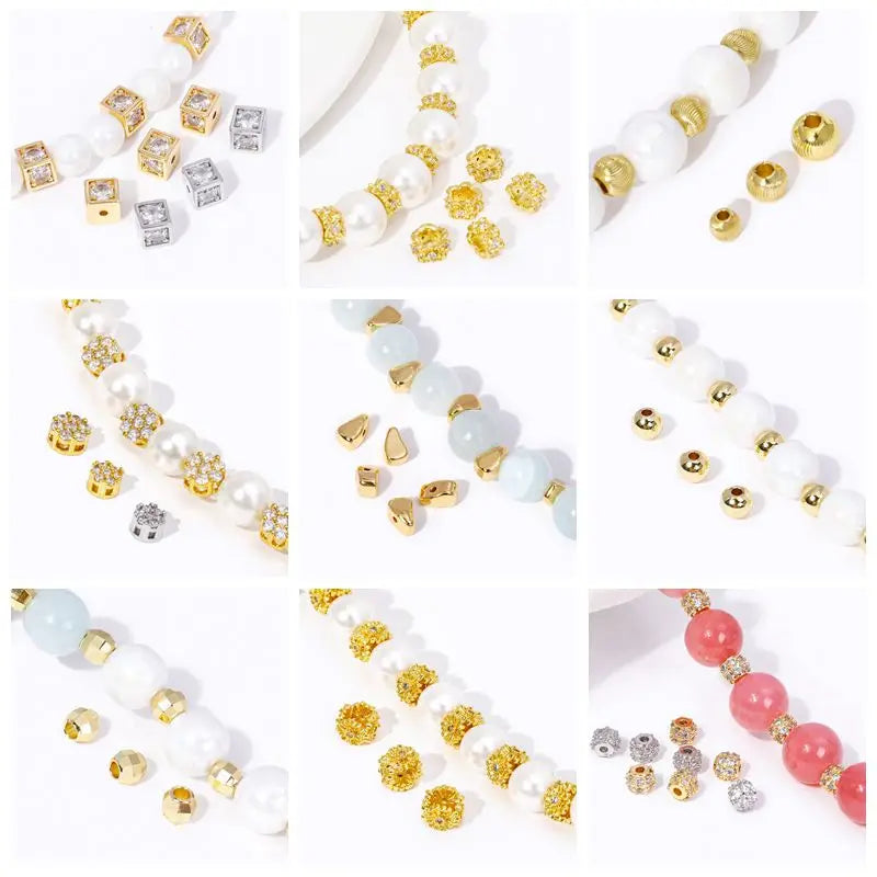 DIY Jewelry Accessories Inlaid Zircon Pearl Clasps Connectors 18K Gold Plated Pearl Clasps Fastener For Necklace Making Findings