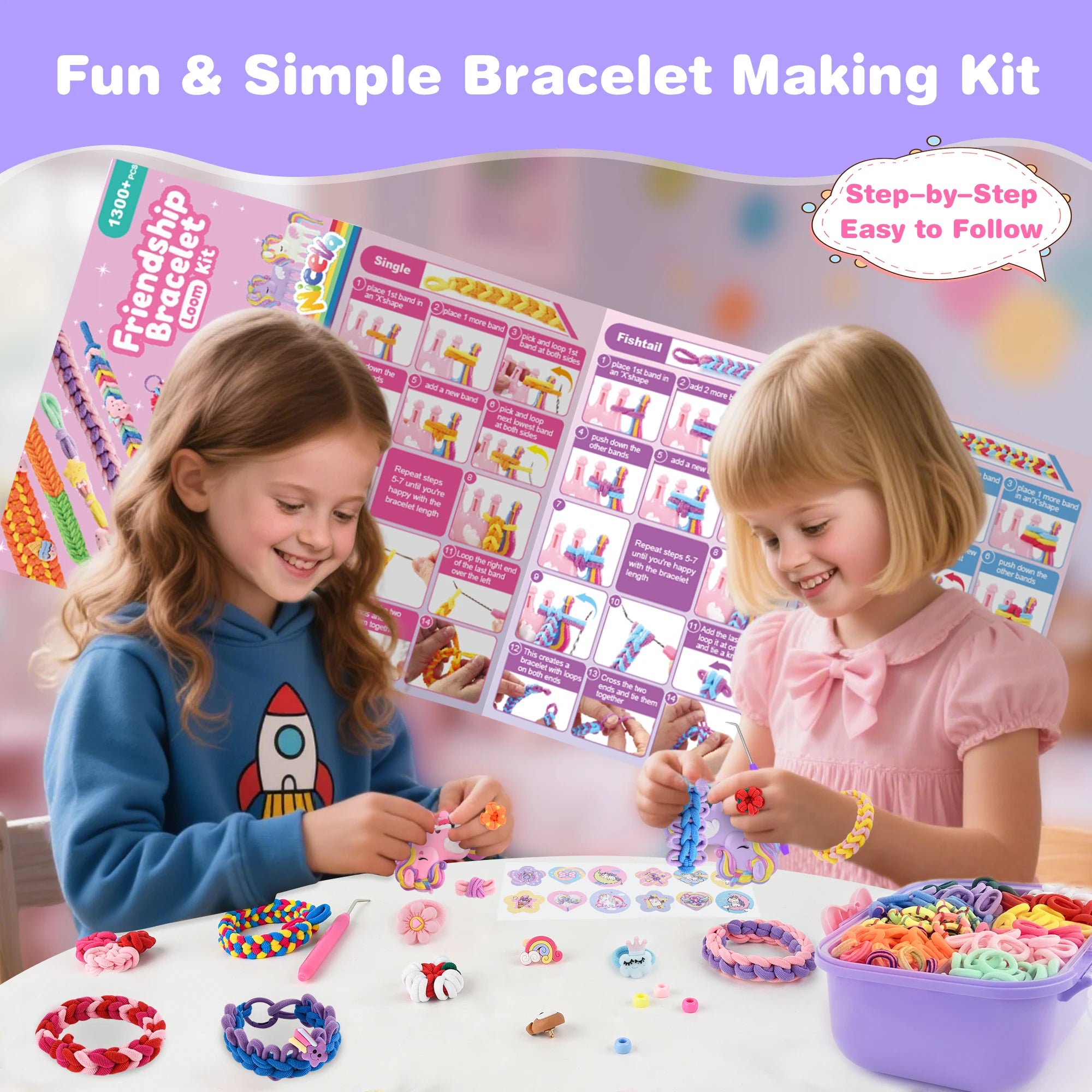 Bracelet Making Kit for Girls Rubber Band Friendship Bracelet