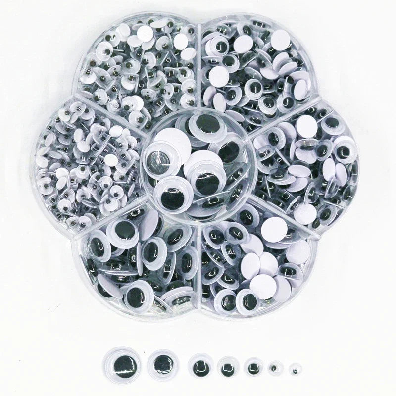 210-800PCS Self Adhesive Doll  Eyes for DIY Craft Toys Googly Wiggly Eyes Scrapbooking Decor Craft Supplies 4/5/6/7/8/10/12mm