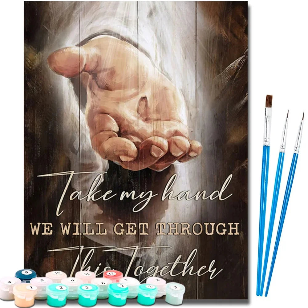 Diy Art Christ Paint By Numbers Hand of God