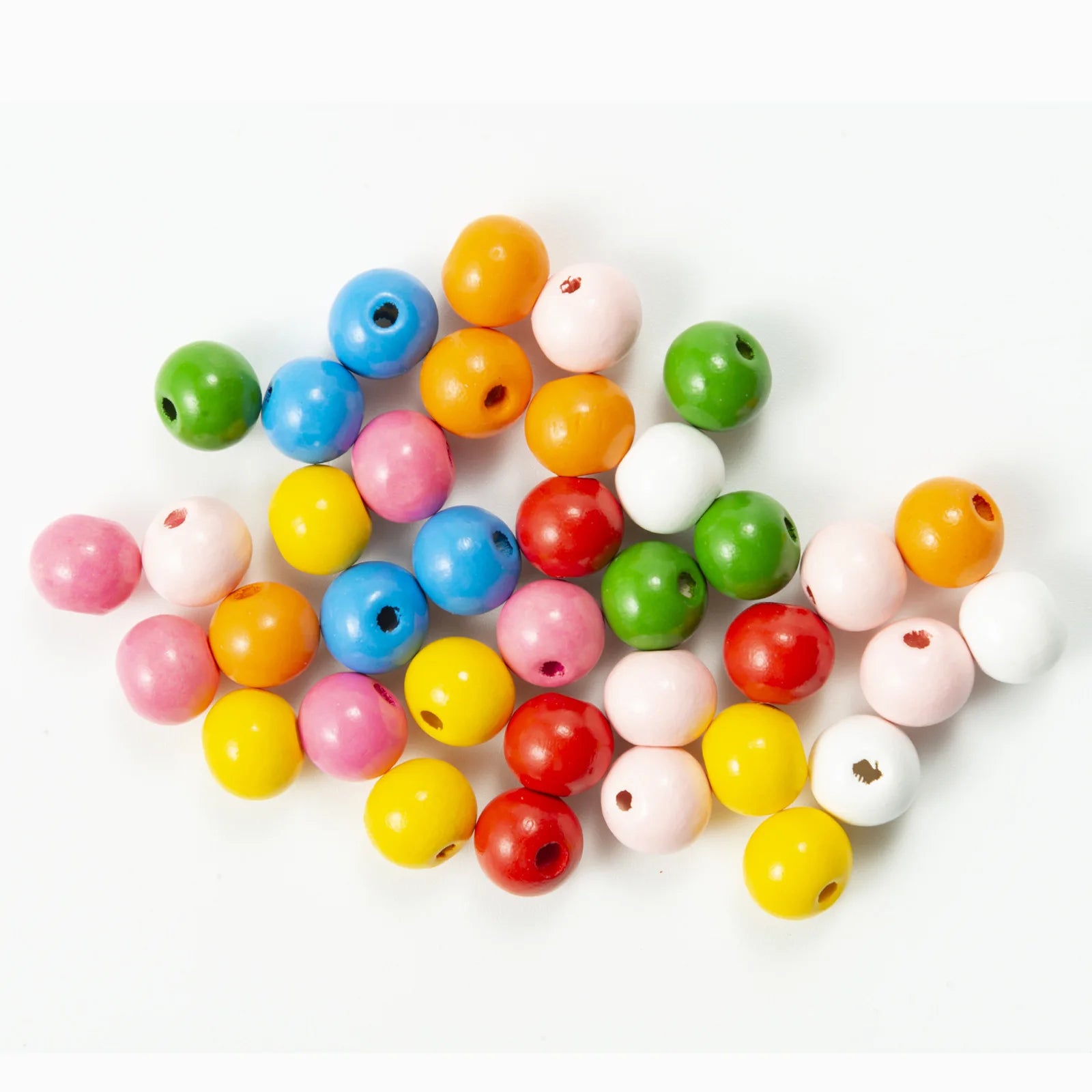 Wooden Beads Multi Colors Round Shaped DIY Craft Bracelet Necklaces Jewelry Accessories