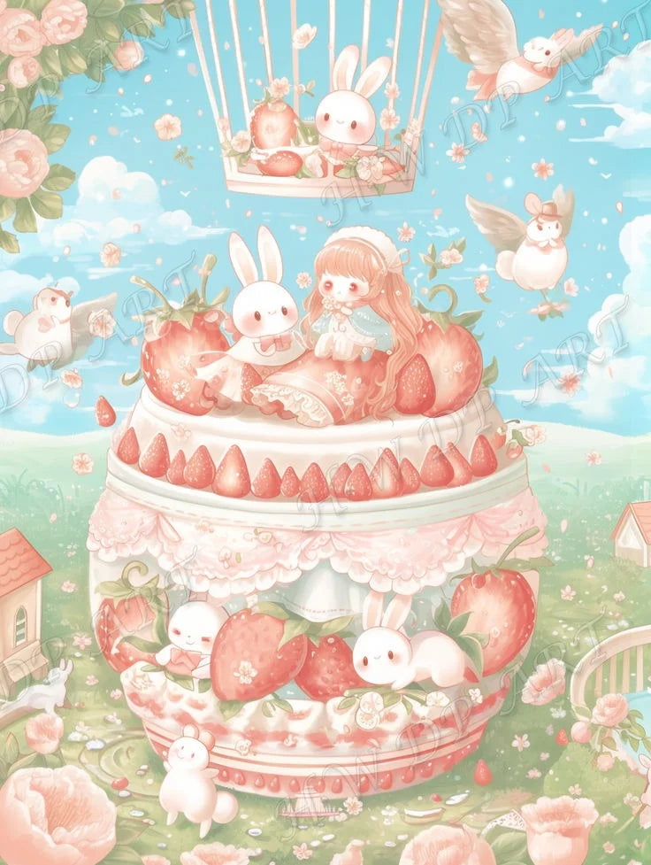100% Fairy Dust Diamond Painting Rabbit Square Diamond Embroidery, cross stitch Diamond Art
