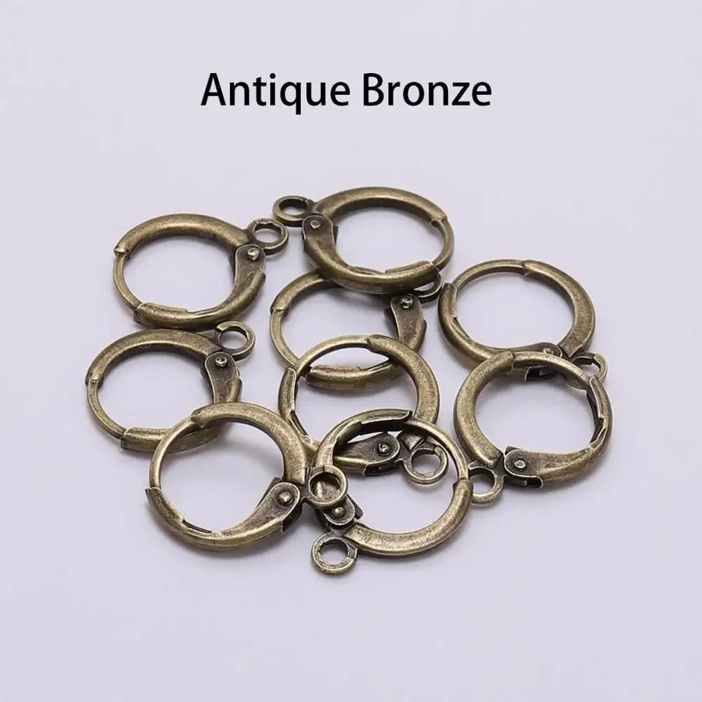 20pcs, Gold  France Lever Earring Hooks Wire Settings Base Earrings Hoops