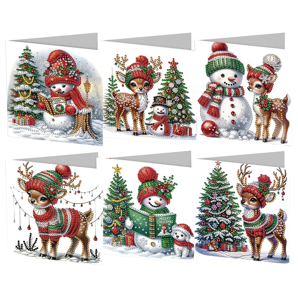 DIY Christmas Greeting Cards 12pc Diamond Painting Kits
