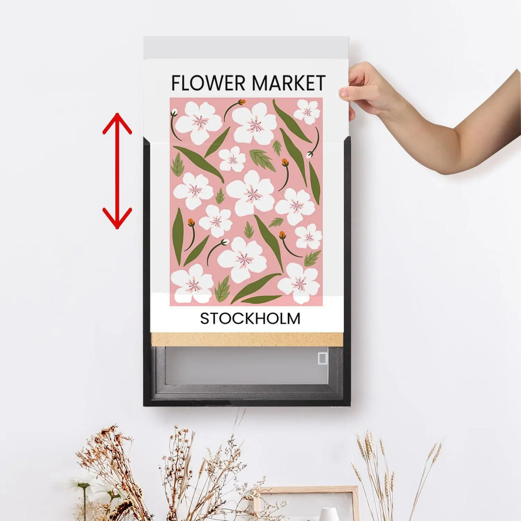 20x28 Inch Poster Frame Set of 2, Front-Loading Black Snap Frames