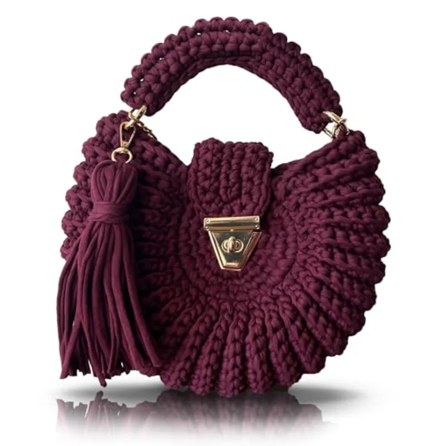 Evening Clutch Bag for Women, Handmade Crochet Wedding Party Purse, Small Flap Formal Crossbody Handbag Evening Clutch