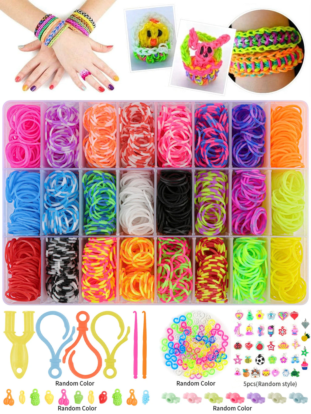 Creative rubber band Weaving Machine Kit. Colorful jewelry The DIY bracelet
