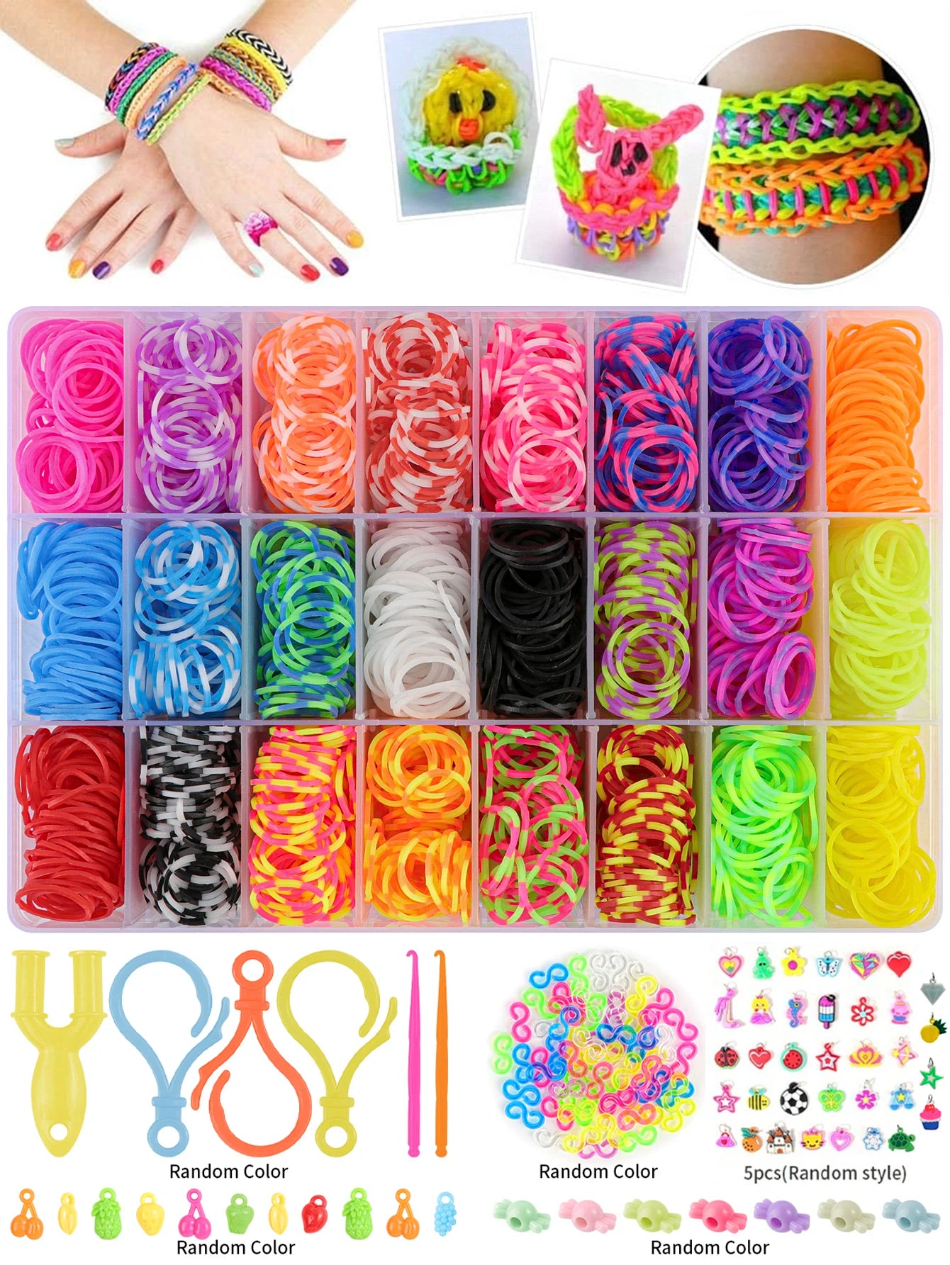 Creative rubber band Weaving Machine Kit. Colorful jewelry The DIY bracelet