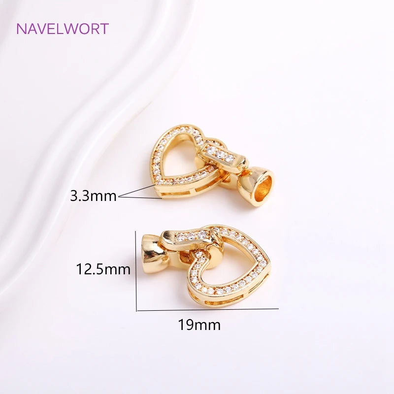 DIY Jewelry Accessories Inlaid Zircon Pearl Clasps Connectors 18K Gold Plated Pearl Clasps Fastener For Necklace Making Findings