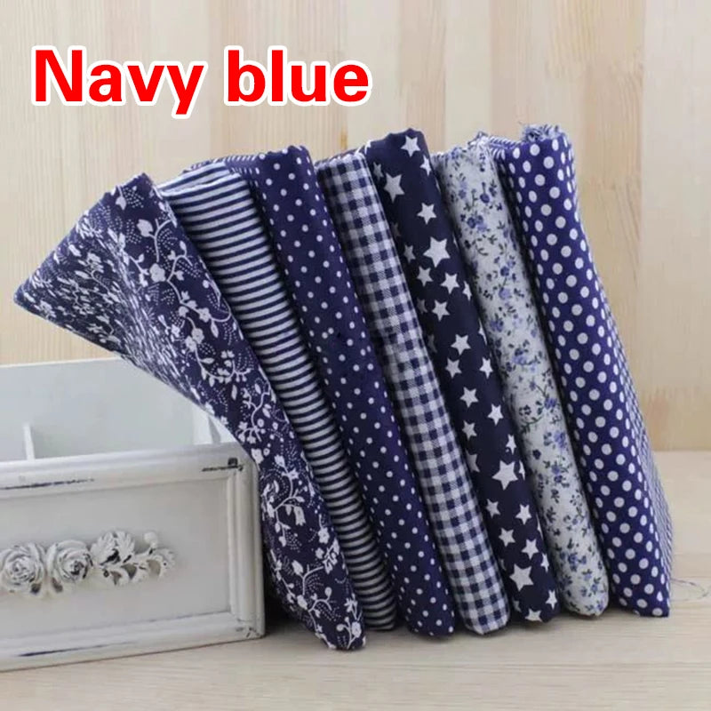 7pcs 25*25cm Square Crafts Cloth 100% Cotton Fabric Print Cloth