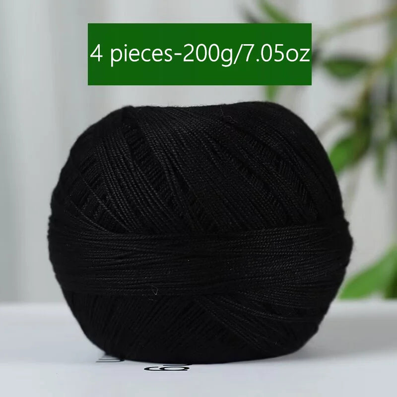 1PC Premium Mercerized Silk Lace Yarn Bundle-Soft, Durable, Vibrant Colors for DIY Knit & Crochet